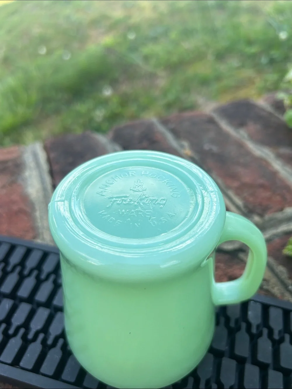 Fire King Vintage coffee mugs. Mint green - Picture 3 of 3
